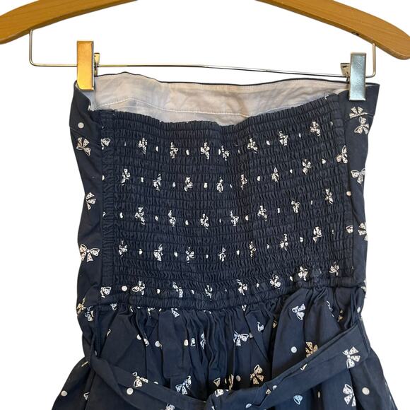 Abercrombie & Fitch Y2K Coquette Bow Printed Mini Skater Dress Strapless Size M - Picture 6 of 9